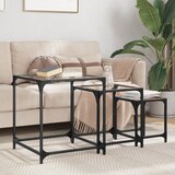 The Living Store Klubske mizice 3 kosi s prozorno stekleno površino jeklo - Komplet Mizic, (21657534) | Shoptok.si