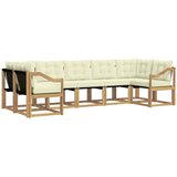 vidaXL Zunanja garnitura za sedenje z blazino 7 pcs Bela in krem, (5000280534) | Shoptok.si