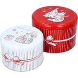 Birkmann Set škatel za piškote Xmas Cute, okrogle, belo-rdeče - velike Cene