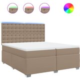 vidaXL Box spring postelja z vzmetnico kapučino 200x200 cm um. usnje, (21304442) | Shoptok.si