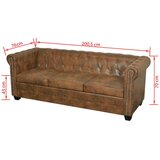 vidaXL Chesterfield Dvosjed i Trosjed Komplet Smeđi | shoptok.hr