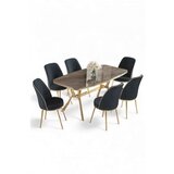 Hanah home Set trpezarijskog stola i stolica (7 delova) Lena Anthracite Gold | Eponuda.com