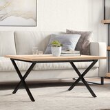  Stolić za kavu X-oblika 80x80x45,5 cm od borovine i čelik | shoptok.hr