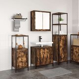 vidaXL set kopalniškega pohištva set 3 dimljen hrast, črna | Shoptok.si