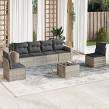vidaXL 7-dijelni set vrtnih sofa svjetlosivi od poliratana Cijene