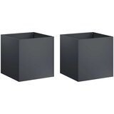  Vrtna saksija 2 kom. Antracit 45 x 45 x 45 cm Čelična vrata | shoptok.hr