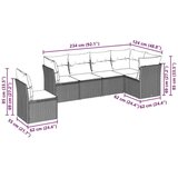  6-dijelni set vrtnih sofa od poliratana s jastucima svjetlosivi | shoptok.hr
