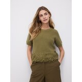 Reserved Džemper s kratkim rukavima - svjetlomaslinasto | shoptok.hr