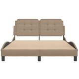 vidaXL Posteljni okvir z vzglavjem kapučino 120x200 cm umetno usnje, (21111353) | Shoptok.si