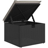 Vrtni tabure s jastukom crni 55 x 55 x 37 cm od poliratana | shoptok.hr