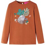 vidaXL Dječja majica s dugim rukavima boja konjaka 104 | shoptok.hr