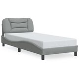  The Living Store Posteljni okvir z LED lučkami svetlo siv 80x200 cm tkanina - Posteljni Okvir, (21525305) Cene