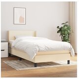  Box spring postelja z vzmetnico krem 90x200 cm blago | Shoptok.si