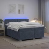  s box springom, madracem i LED-om Tamnosiva 200 x 200 cm | shoptok.hr