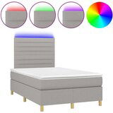  Box spring postelja z vzmetnico LED sv. siva 120x200 cm blago, (20937232) | Shoptok.si
