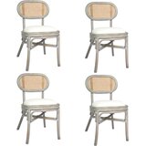  Jedilni stoli 4 kosi sivo platno | Shoptok.si