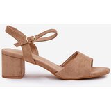 EVENTO Eco Suede Classic Women's Heeled Sandals Beige Zarnella | shoptok.hr