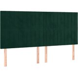  Uzglavlje tamnozeleno 160x5x118/128 cm baršunasto | shoptok.hr