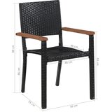  5-dijelni vrtni blagovaonski set od poliratana i bagremovog drveta | shoptok.hr