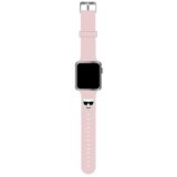 Karl Lagerfeld Silikonski pašček za uro KLAWLSLCP za Apple Watch 42 / 44 / 45 mm - Choupettes Head roza | Shoptok.si