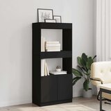 vidaXL Visoka omara črna 63x33x140 cm inženirski les | Shoptok.si
