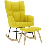  Stolica za ljuljanje s tabureom za noge svjetložuta tkanina | shoptok.hr