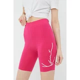 Karl Kani Kratke hlače za žene, boja: ružičasta, s aplikacijom, visoki struk