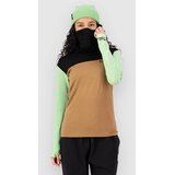 Mons Royale Yotei Merino High Neck Funkcijska majica matcha / toffee / black | Shoptok.si