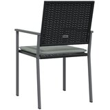  Vrtne stolice s jastucima 4 kom crne 54x62,5x89 cm poliratan | shoptok.hr