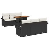  Set od 7 dijelova vrtne sofe s jastučićima crni poli ratan akacija | shoptok.hr