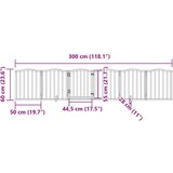 vidaXL Vrata za pse s vratašcima 6 panela sklopiva 300 cm drvo topole | shoptok.hr