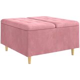  Otoman za pohranu s jastukom Ružičasta 80 x 80 x 45 cm Baršun | shoptok.hr