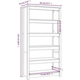 Ormarić za knjige Crna 80x35x154 cm od masivne borovine | shoptok.hr