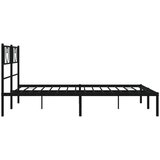 vidaXL Kovinski posteljni okvir z vzglavjem črn 135x190 cm | Shoptok.si