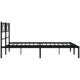 vidaXL Metalni okvir za krevet s uzglavljem crni 135x190 cm | shoptok.hr