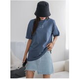 Know Women's Indigo Blue Penguin Printed Oversize T-shirt | ePonuda.com