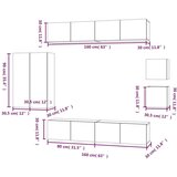  8-dijelni set TV ormarića boja hrasta sonome konstruirano drvo | shoptok.hr