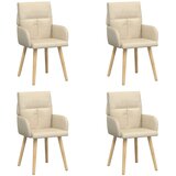 vidaXL Jedilni stoli 4 pcs Blago Krem 60 x 56 x 96 cm, (5000296638) | Shoptok.si