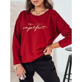 DStreet Bluzka damska oversize VIVILINES z nadrukiem bordowa | ePonuda.com