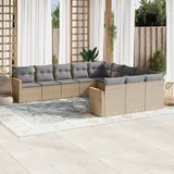 Maison Chic Seti vrtnega pohištva - Vrtna garnitura - Vrtni pohištvo set 11-delna z blazinami bež poli ratan, (21820146) | Shoptok.si