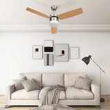 vidaXL Stropni ventilator z lučjo in daljincem 108 cm svetlo rjav, (21221020) | Shoptok.si