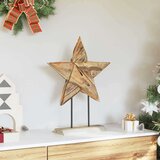 vidaXL Božićna zvijezda Smeđa 45 x 5 x 60 cm Čvrsto teak drvo | shoptok.hr