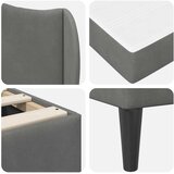  Krevetna konstrukcija s uzglavljem Tamnosiva 90 x 190 cm Baršun | shoptok.hr