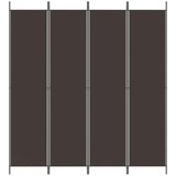 Sobna pregrada s 4 panela smeđa 200 x 220 cm od tkanine | shoptok.hr