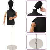  Podesiva lutka 120-150 cm s postoljem Uniseks PP Crna | shoptok.hr