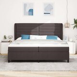  Krevet s uzglavljem i madracem Tamno smeđa 200x200 cm Tkanina | shoptok.hr