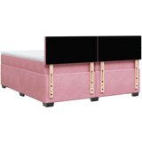 vidaXL Box spring postelja z vzmetnico roza 200x200 cm žamet | Shoptok.si
