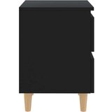  Nočna omarica z nogami iz borovine črna 40x35x50 cm, (20624323) | Shoptok.si