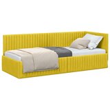  Kutni okvir kreveta s uzglavljem Žuta 80 x 200 cm Baršun | shoptok.hr