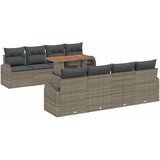 vidaXL Vrtna sedežna garnitura s shranjevanjem 9 pcs Siva Poly ratan, (5000022534) Cene